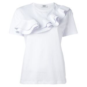 MSGM Milano White Ruffle Tee Sz. XS
